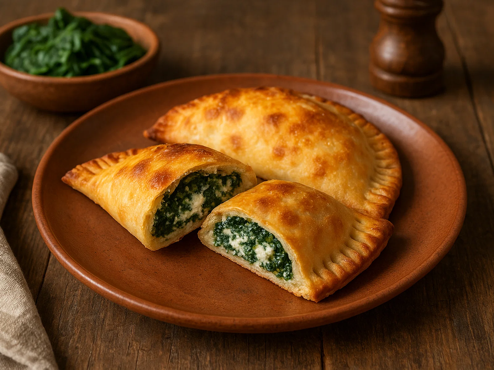 Cassoni mit Spinat-Ricotta-Füllung aus der Emilia-Romagna