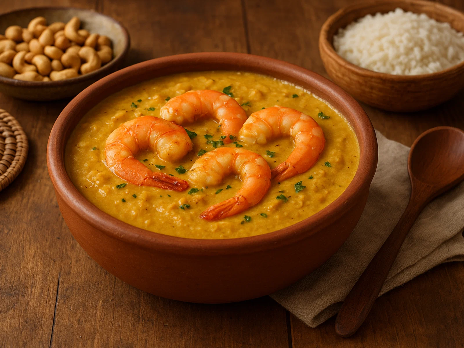 Brasilianisches Vatapá mit Garnelen