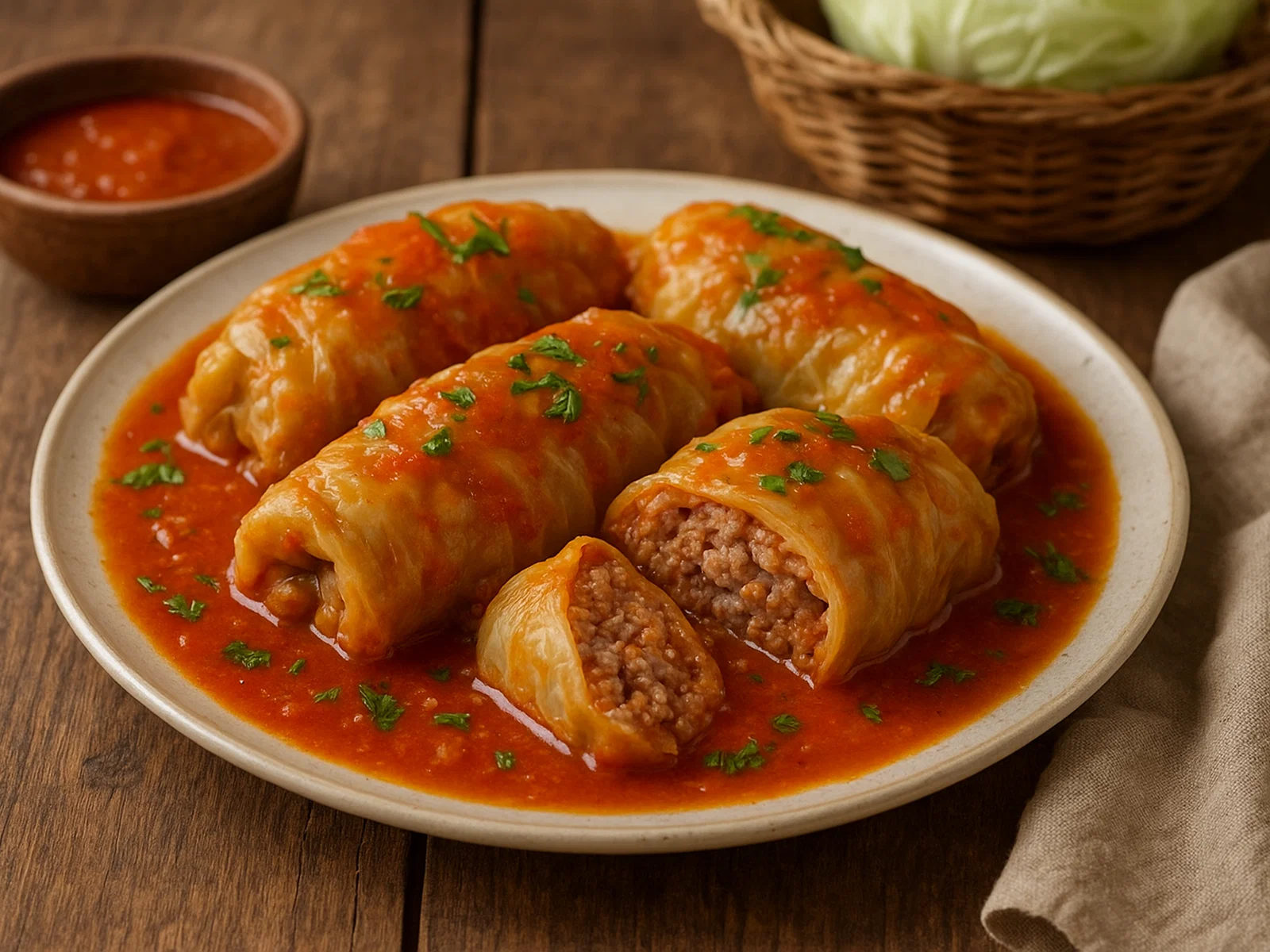 Golubzy – Gefüllte Kohlrouladen in Tomatensauce
