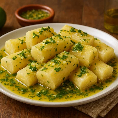 Yuca con Mojo – Kubanische Maniokknollen mit Knoblauch-Zitrus-Sauce