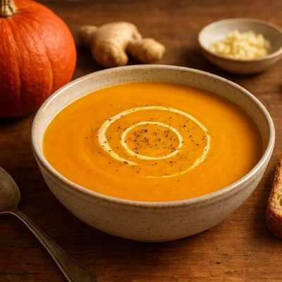 Cremige Kürbis-Ingwer-Suppe