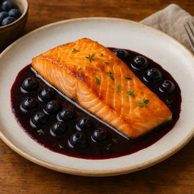 Lachsfilet auf Heidelbeer-Balsamico-Reduktion