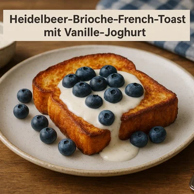 Heidelbeer-Brioche-French-Toast mit Vanille-Joghurt