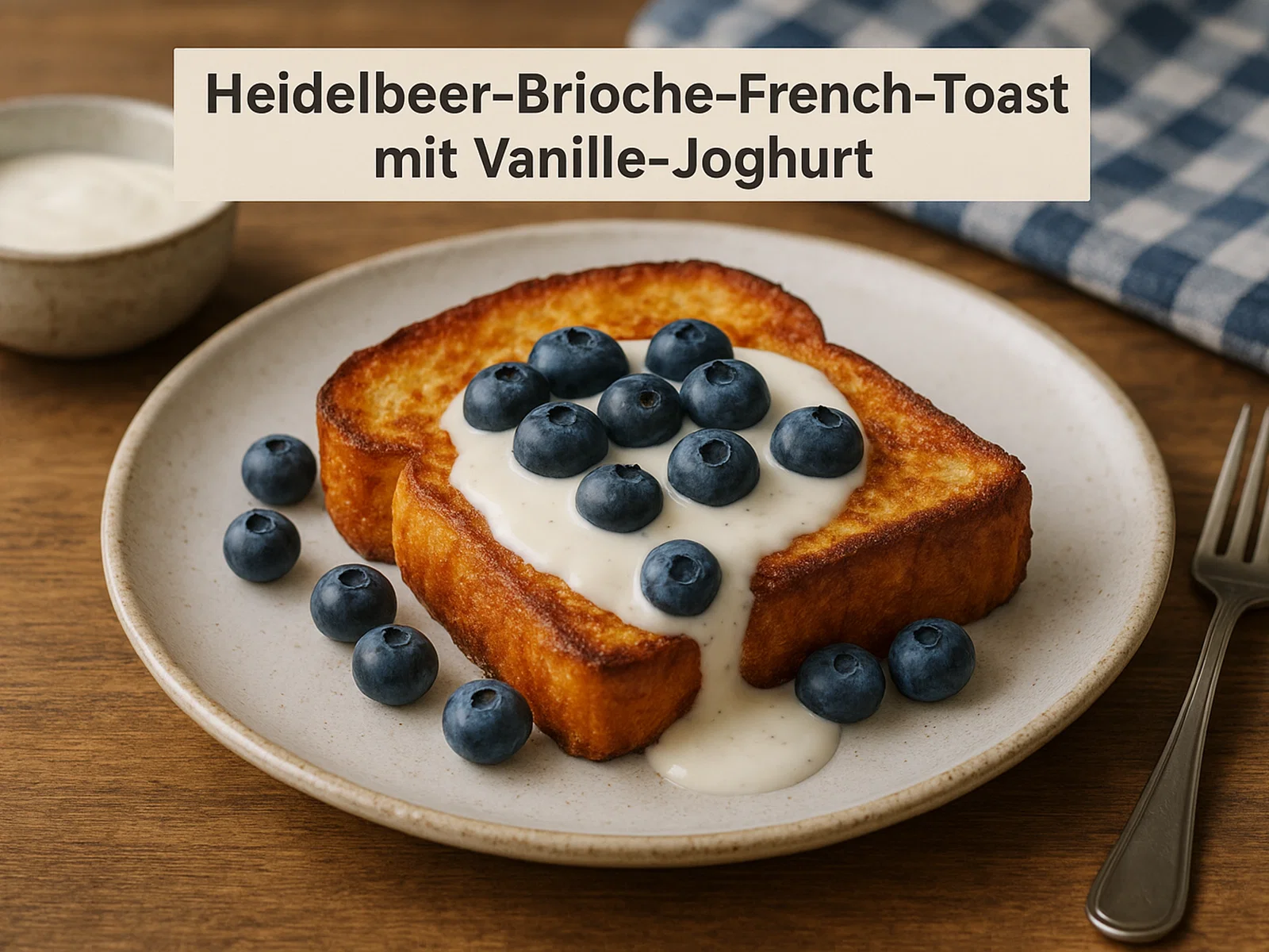Heidelbeer-Brioche-French-Toast mit Vanille-Joghurt