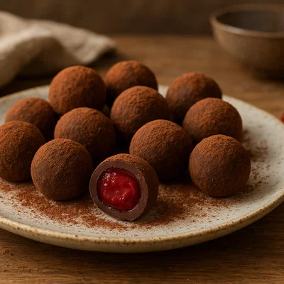 Schokoladentrüffel mit Johannisbeer-Ganache