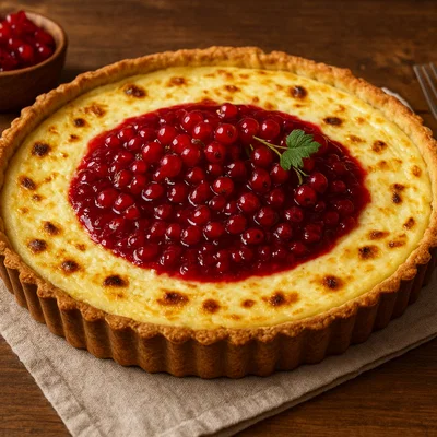Ziegenkäse-Tarte mit Johannisbeerkompott