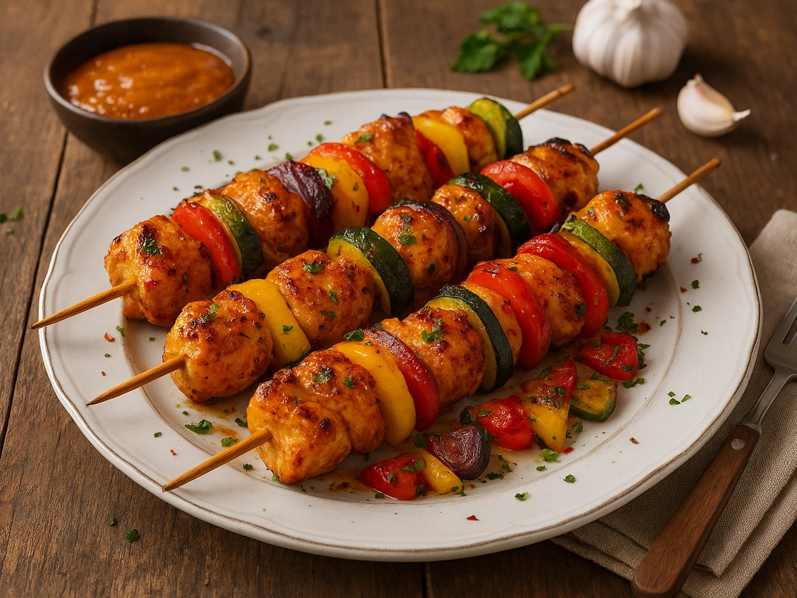 Hähnchenspieße in würziger Aprikosen-Marinade