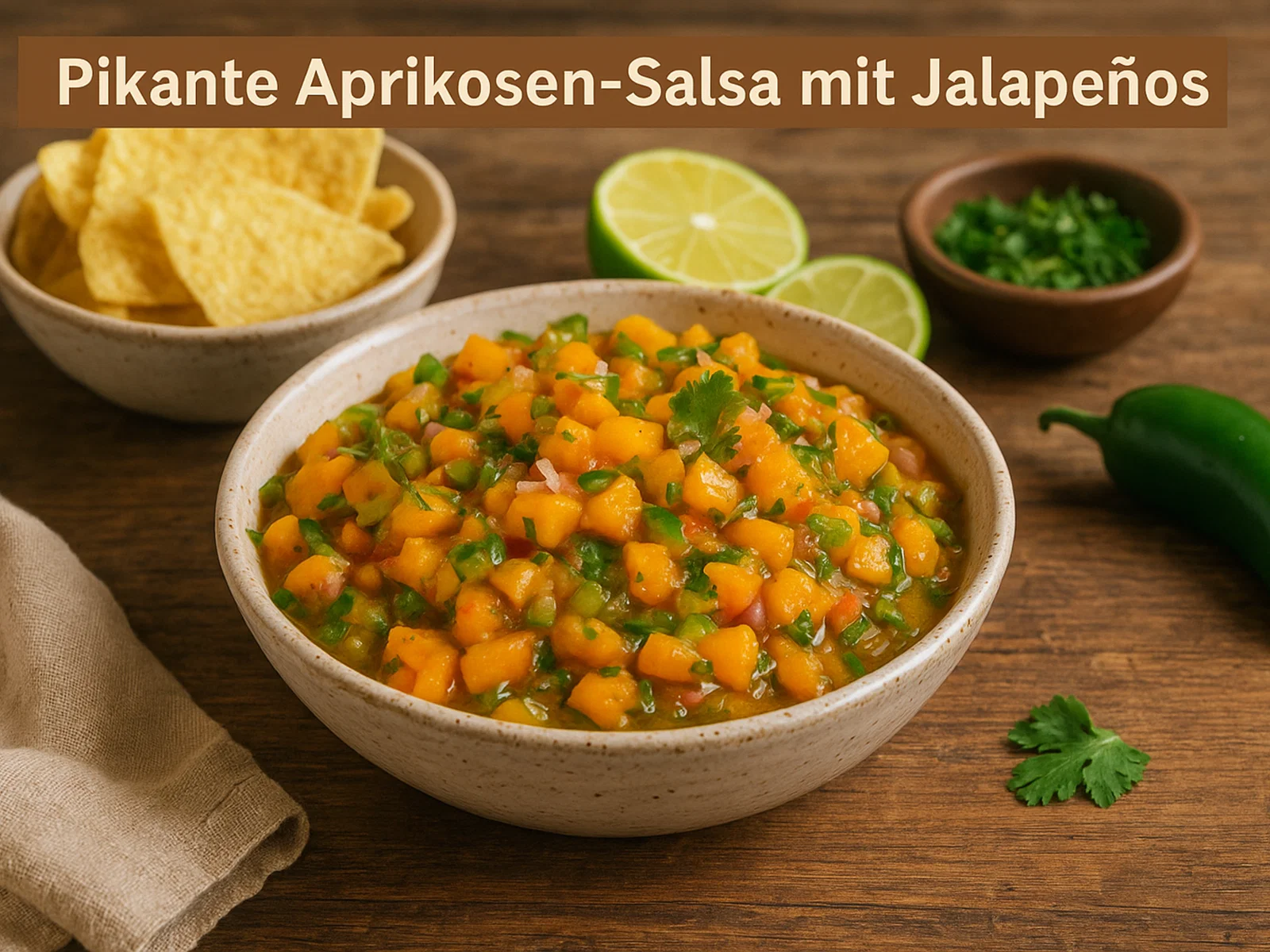 Pikante Aprikosen-Salsa mit Jalapeños