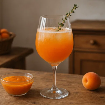 Aprikosen-Aperitivo Spritz mit Thymian