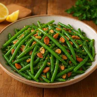 Grüne-Bohnen-Salat mit gerösteten Mandeln und Zitrus-Dressing