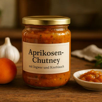 Aprikosen-Chutney mit Ingwer und Knoblauch