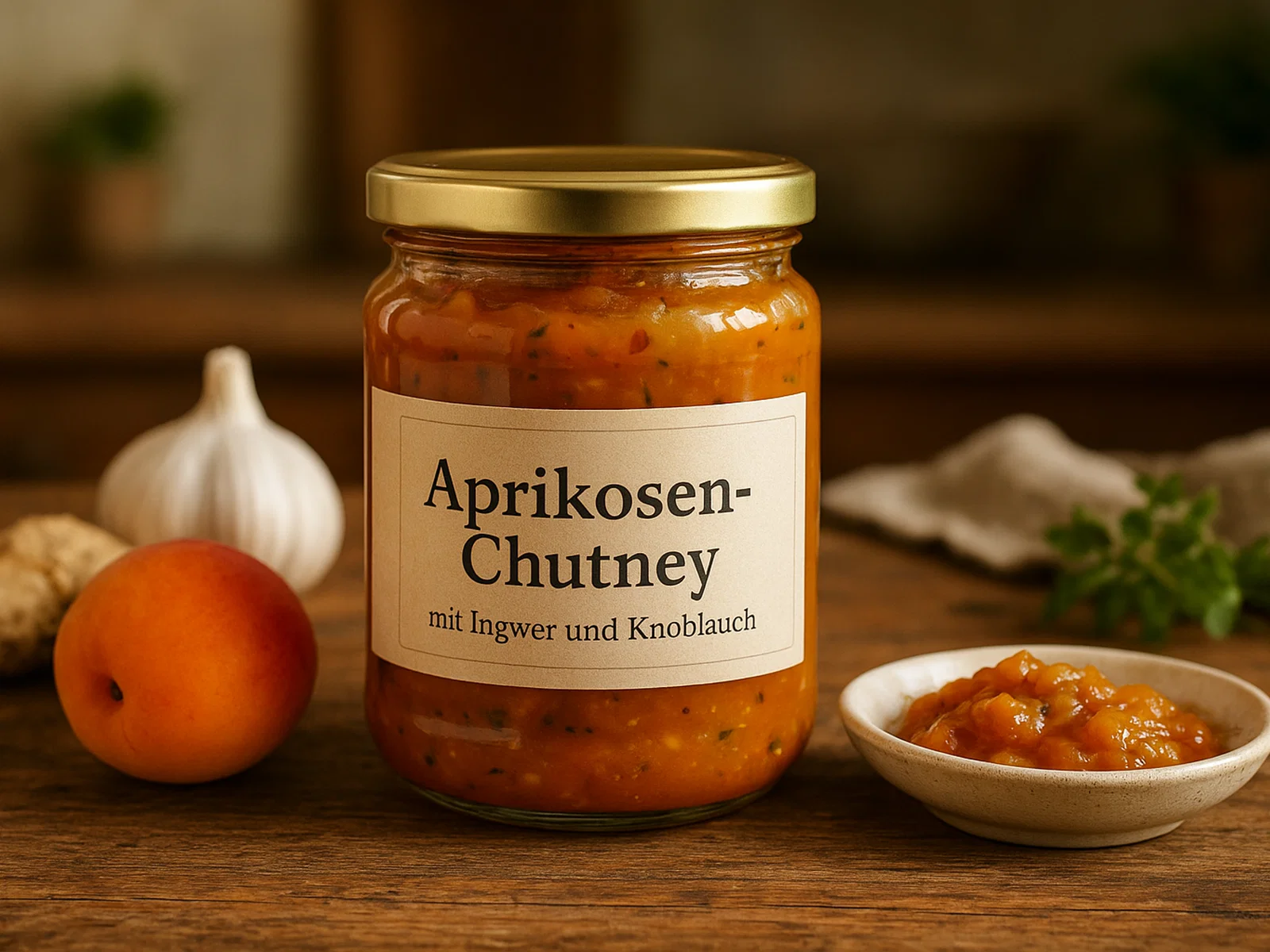 Aprikosen-Chutney mit Ingwer und Knoblauch