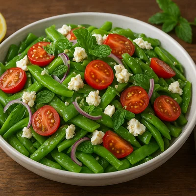 Breite-Bohnen-Salat mit Feta und Minze