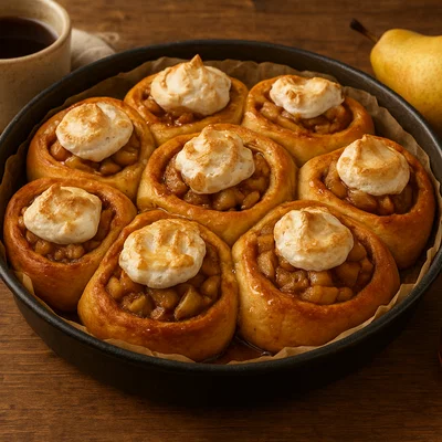 Birnen-Zimt-Schnecken mit Ahornsirup
