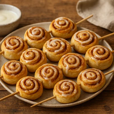 Mini-Zimtschnecken am Spieß