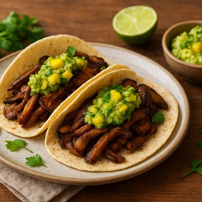 Rauchige Austernpilz-Tacos mit Mango-Guacamole