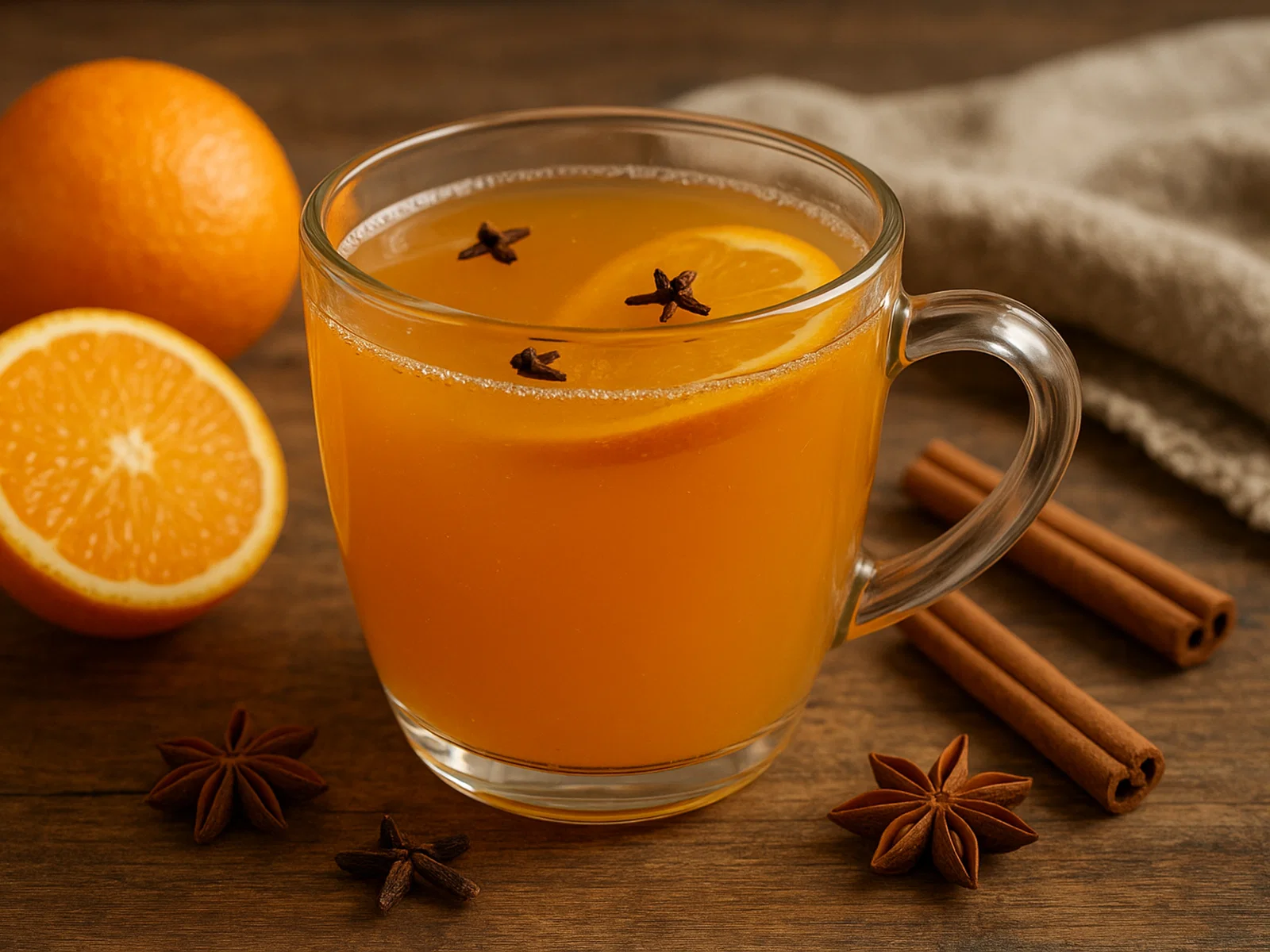 Warmer Orangenpunsch mit Gewürznelken