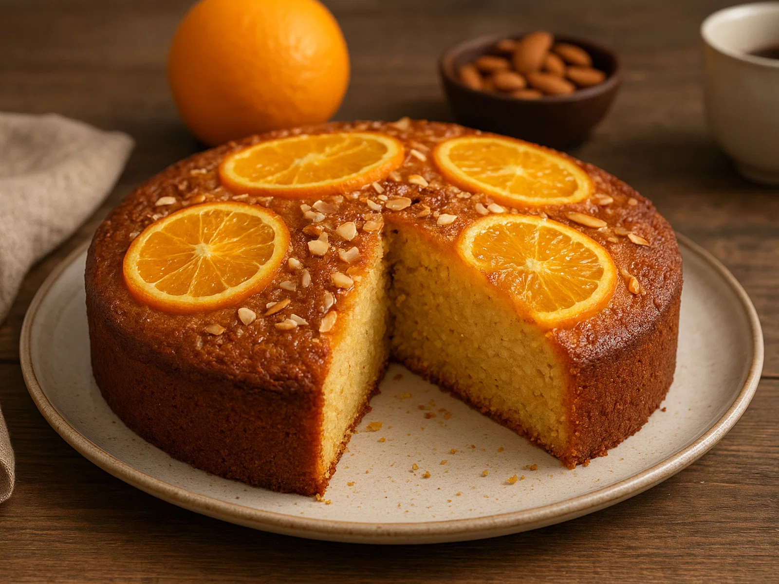 Orangen-Mandel-Kuchen mit Kardamom