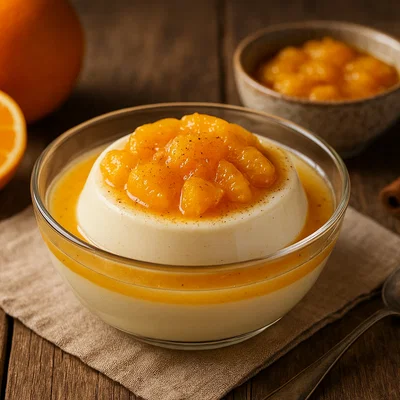 Orangen-Kardamom-Panna-Cotta mit Orangenkompott