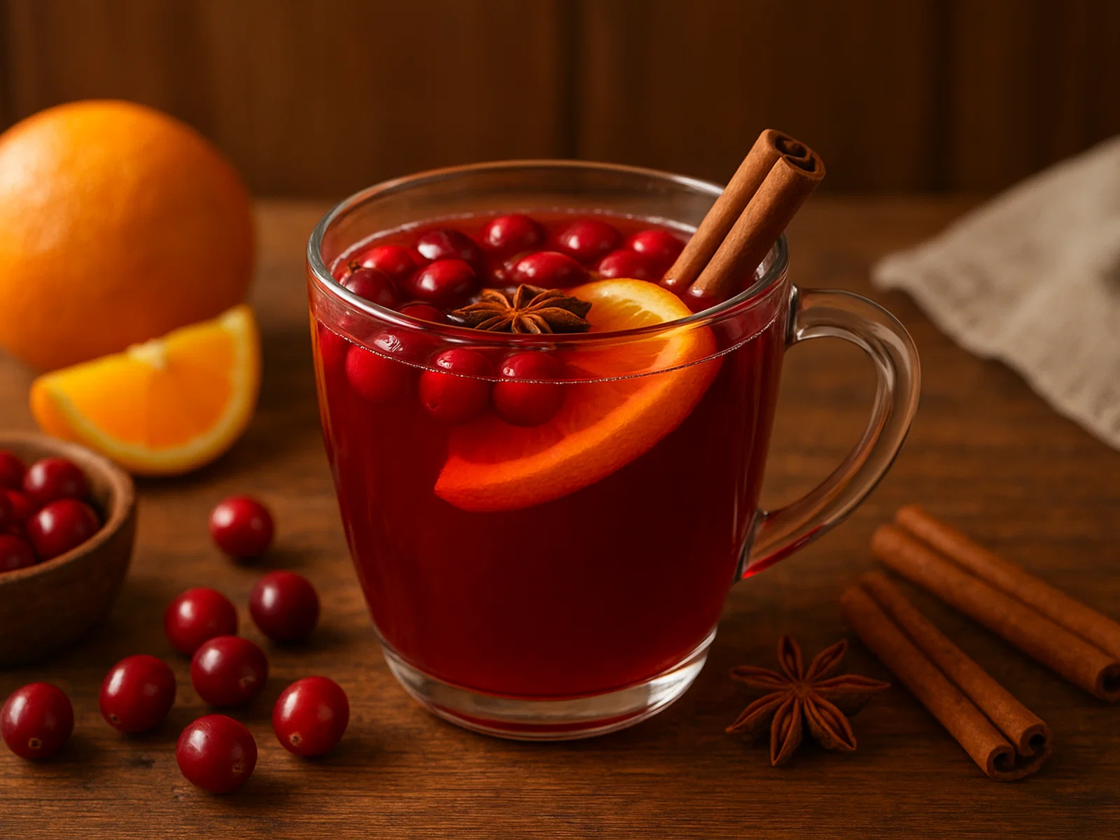 Alkoholfreier Cranberry-Orangen-Punsch