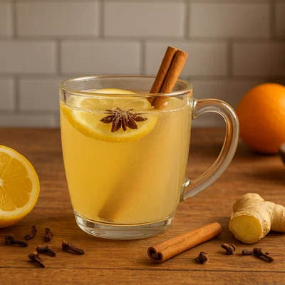 Weißer Glühpunsch mit Sekt