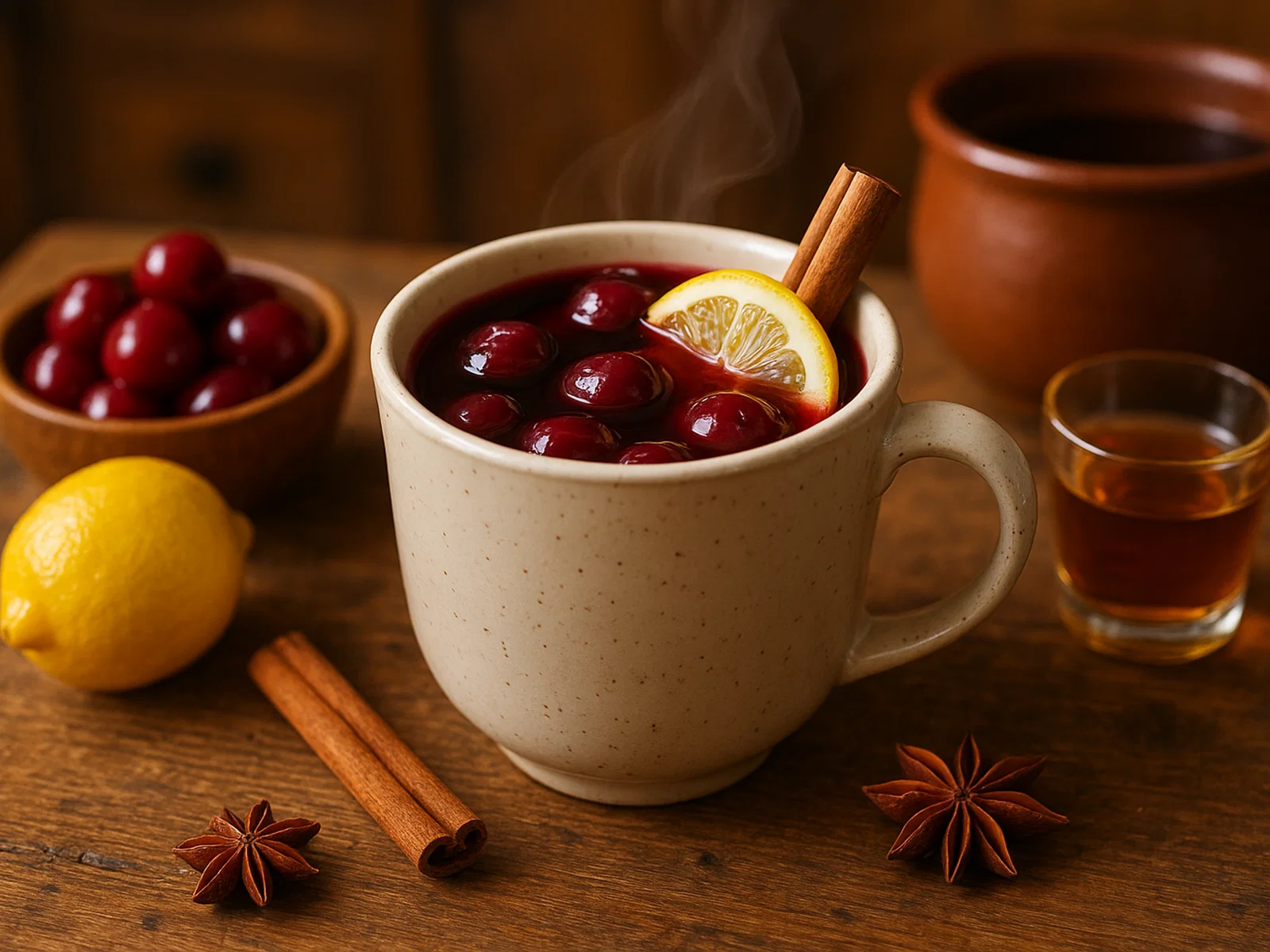 Vanille-Kirsch-Punsch mit Amaretto