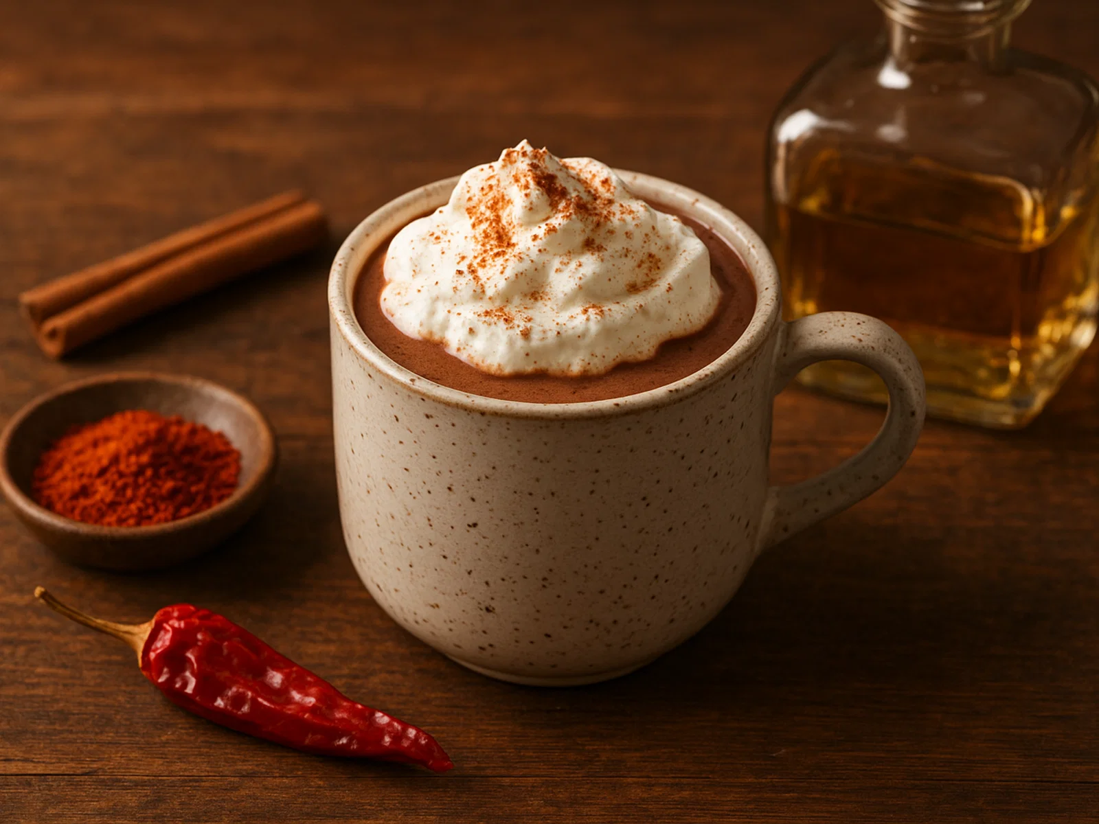 Kakao-Punsch mit Chili und Tequila