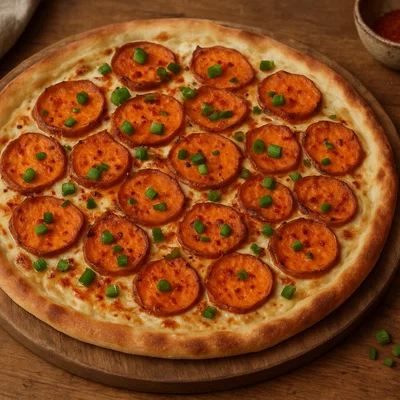 Veganer Süßkartoffel-Chili-Flammkuchen