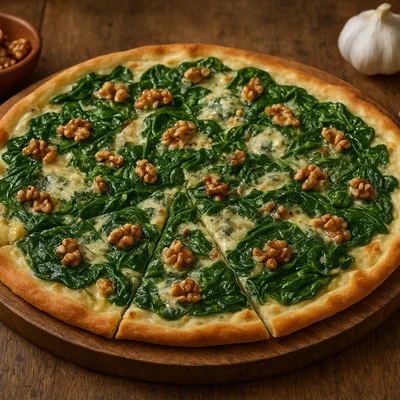 Spinat-Gorgonzola-Flammkuchen mit Walnüssen