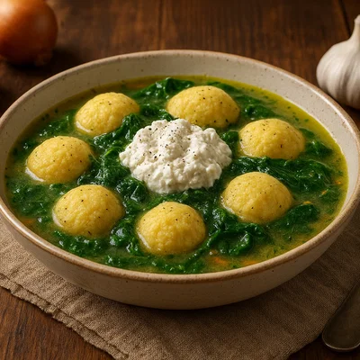 Bori Bori mit Spinat und Ricotta