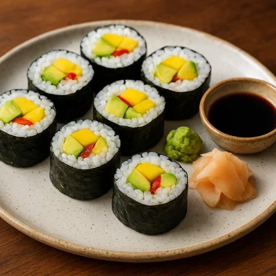Mango-Chili-Sushi (vegetarische Maki-Rollen)