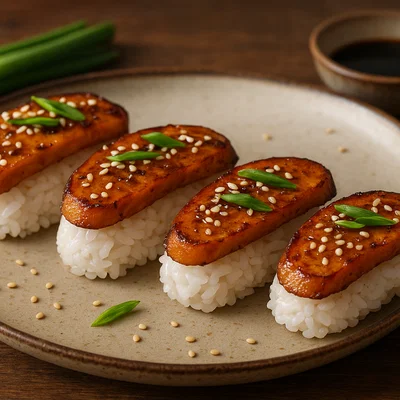 Süßkartoffel-Nigiri mit Sesam-Soja-Marinade