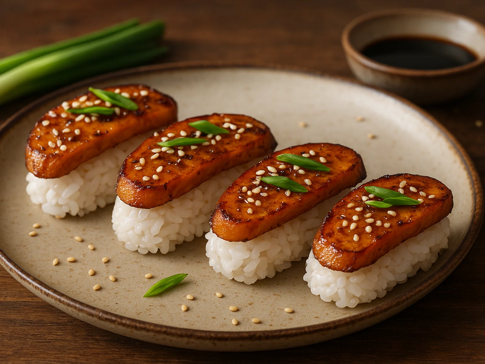 Süßkartoffel-Nigiri mit Sesam-Soja-Marinade