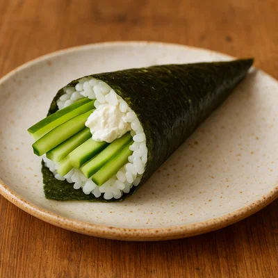 Temaki mit Gurke und Frischkäse