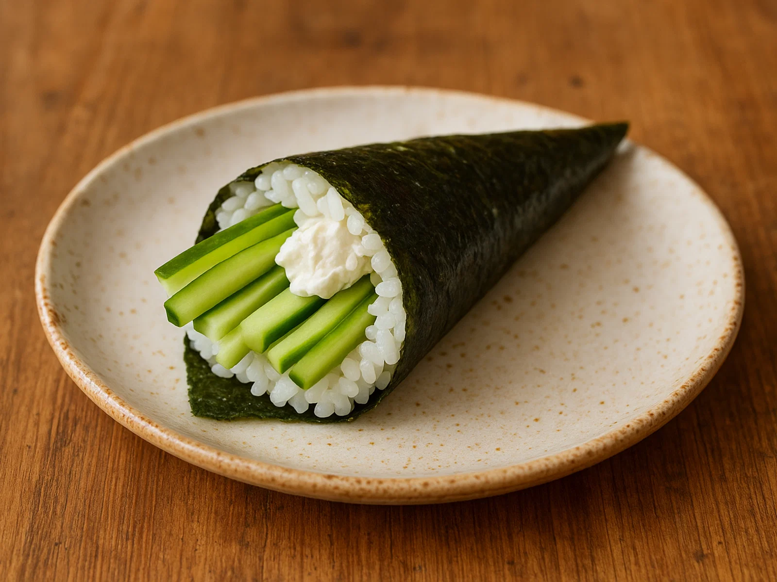 Temaki mit Gurke und Frischkäse