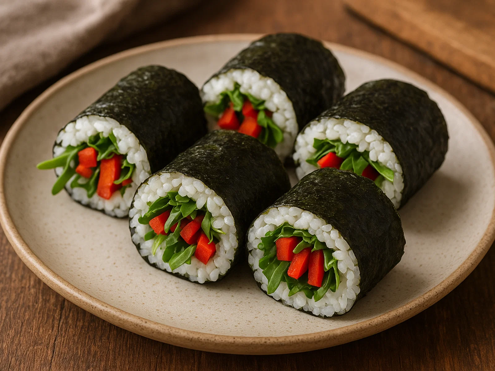 Rucola-Paprika-Sushi-Rollen