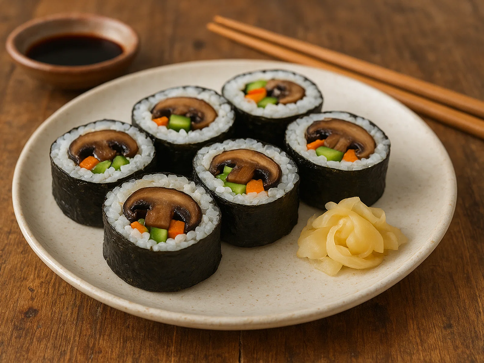 Portobello-Pilz Sushi