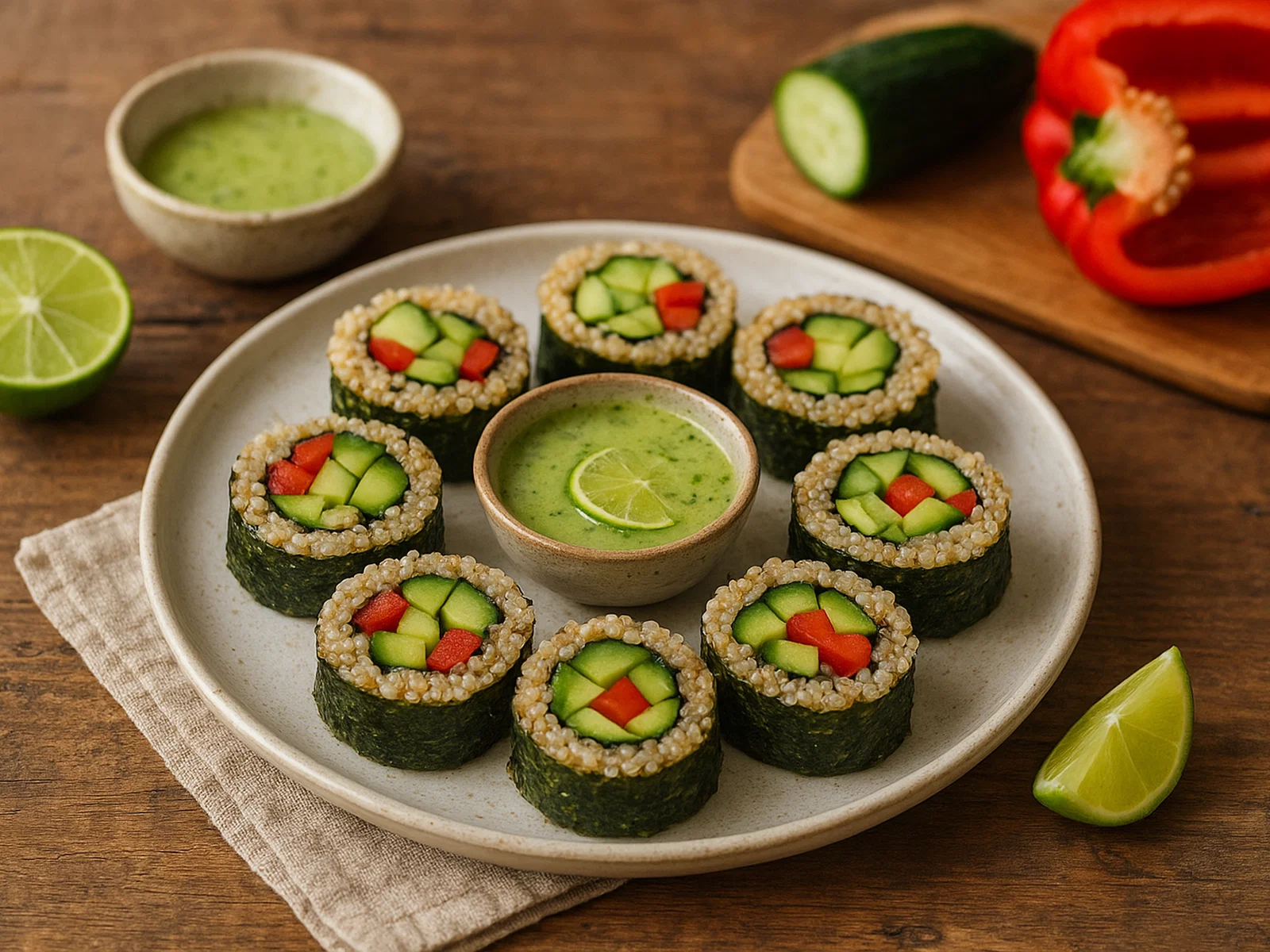 Quinoa-Sushi mit Limetten-Dressing