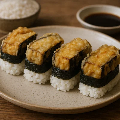 Auberginen-Tempura-Sushi