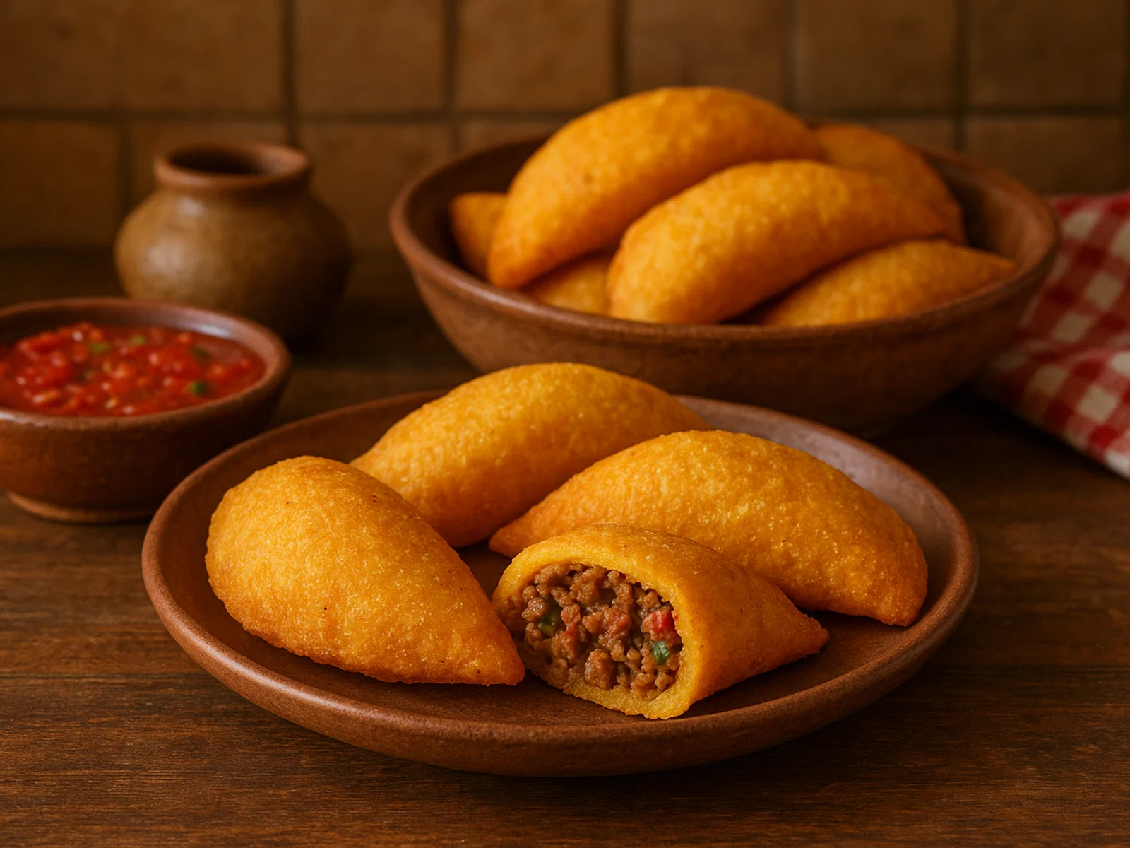 Kolumbianische Empanadas mit Fleischfüllung