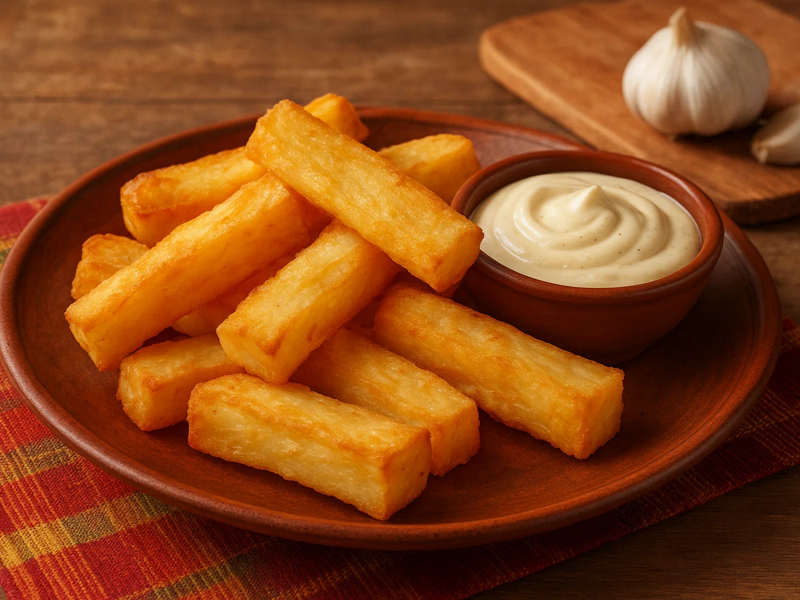 Yuca Fritte mit Knoblauchmayonnaise