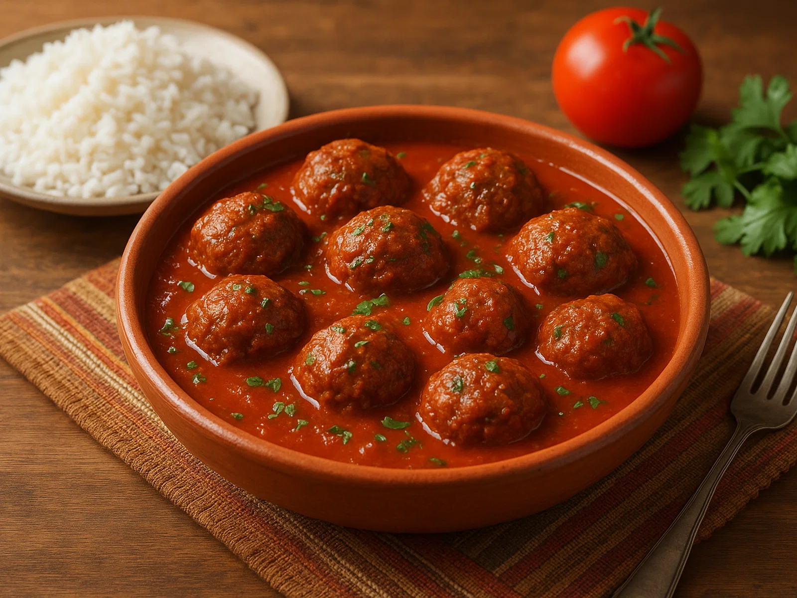 Albóndigas Bogotanas mit würziger Tomatensauce