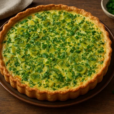 Lauchquiche mit frischen Kräutern