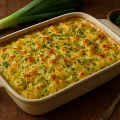 Raffinierter Lauch‑Kartoffelauflauf mit Kräutern