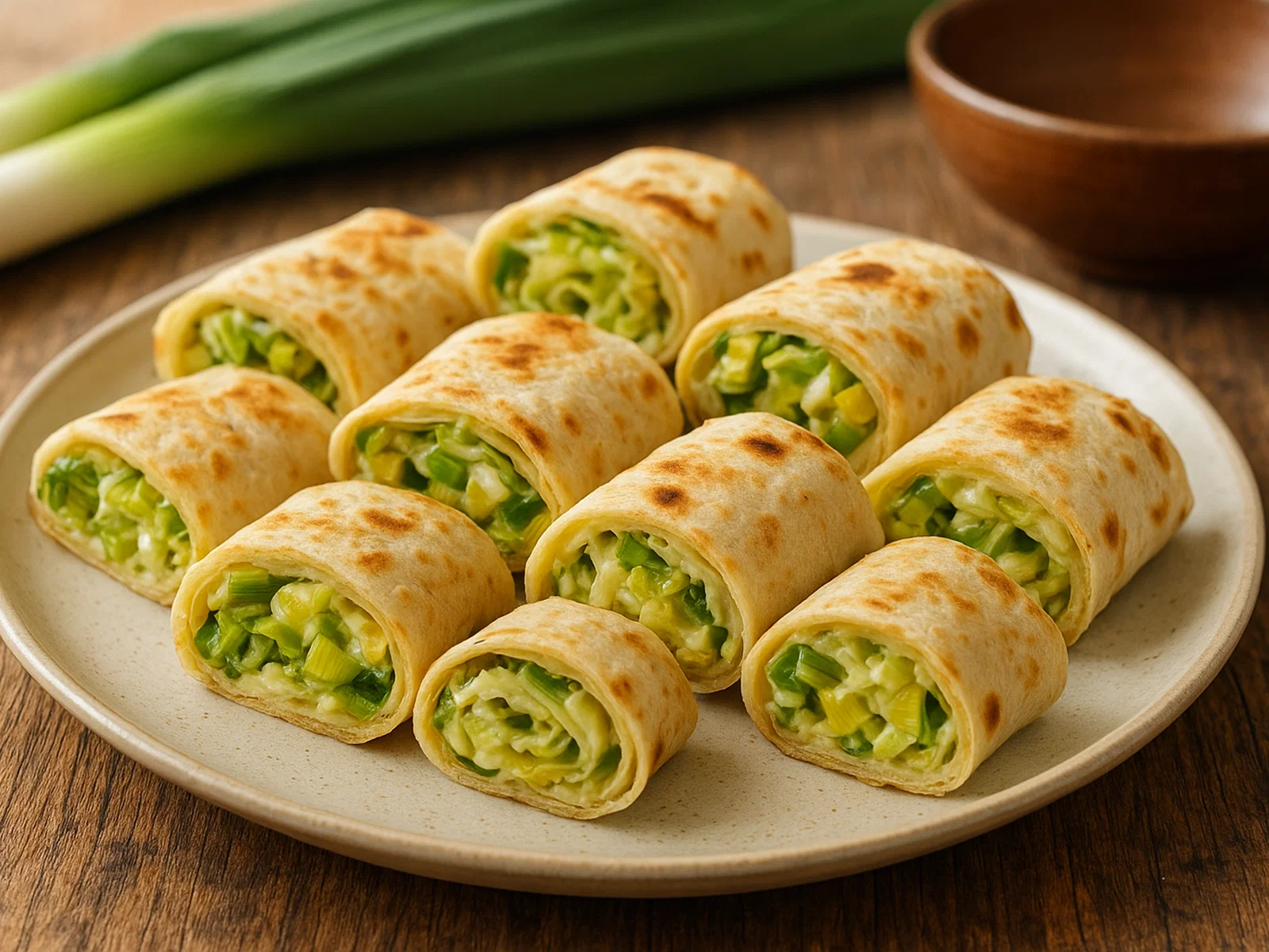 Schneller Lauch-Tortilla-Snack