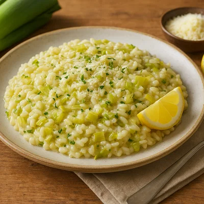 Lauch-Risotto mit Zitronen-Parmesan