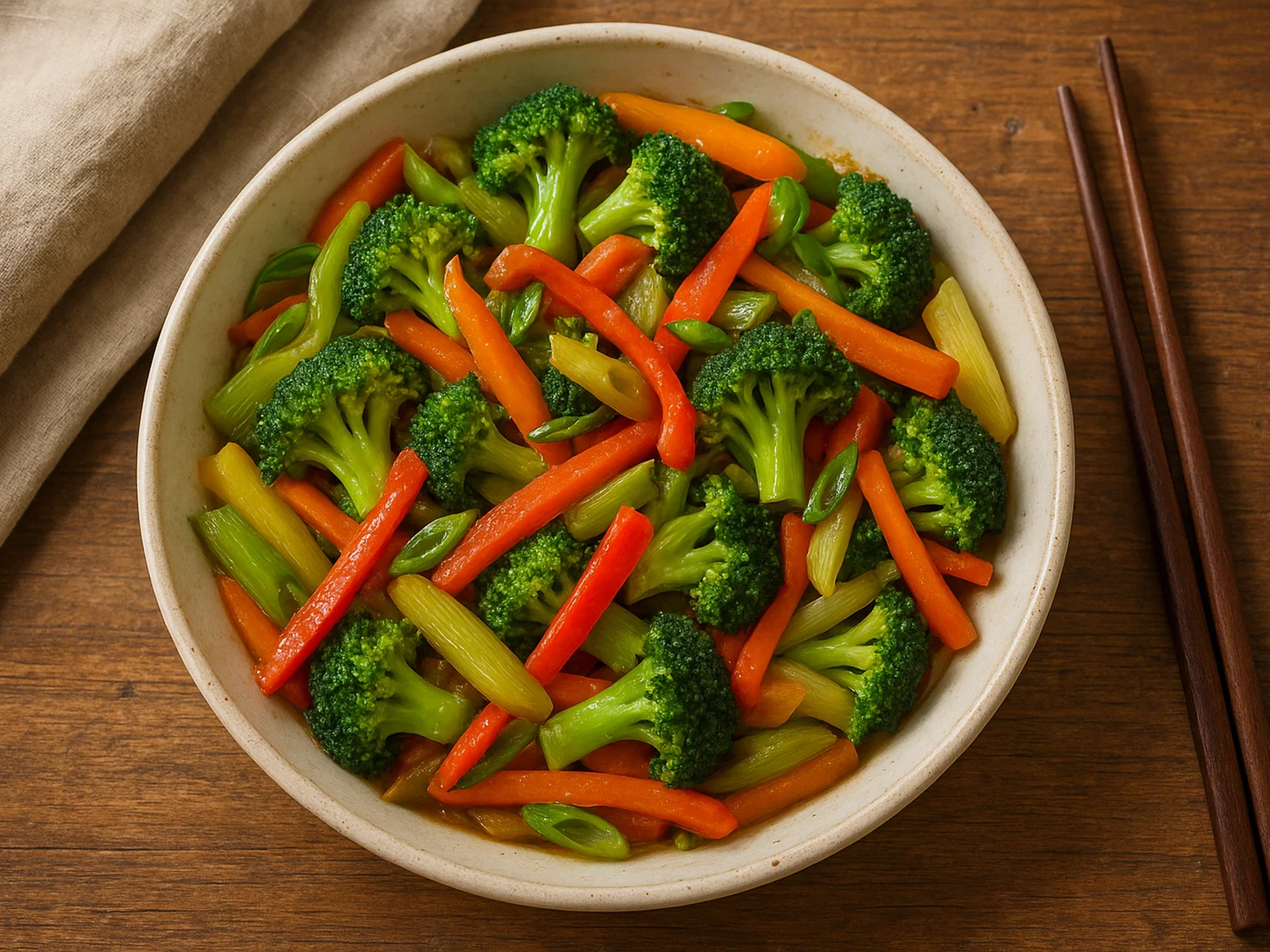 Buntes Lauch-Gemüse-Stir-Fry