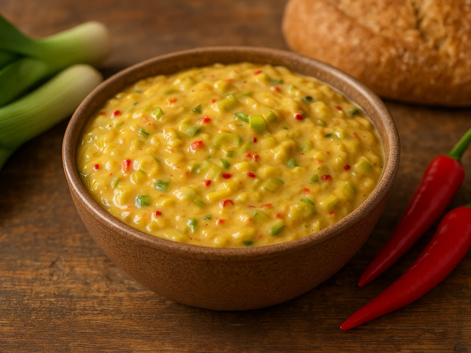 Würziger Lauch-Chili-Dip
