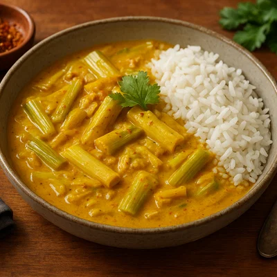 Pikantes Lauch-Ingwer-Curry mit Kokosmilch