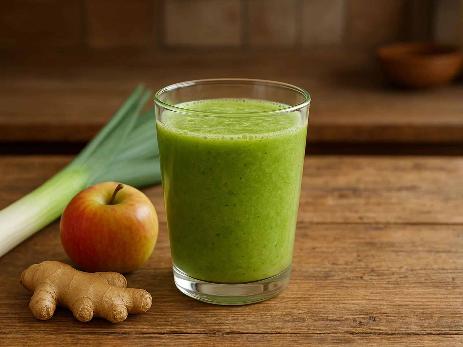 Schneller Lauch-Smoothie mit Apfel und Ingwer